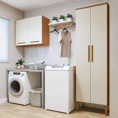 Lavanderia Modulada Sao Goncalo 4 Portas 6 Prateleiras MDP 140CM Off White Kaiki