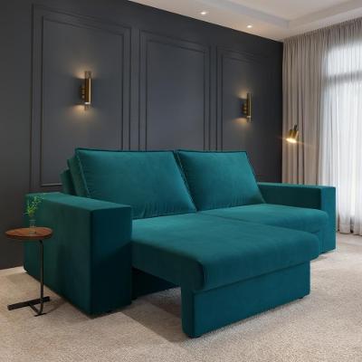 Sofá Capri 3 Lugares Retrátil 200CM Suede Verde Cia Lar Móveis