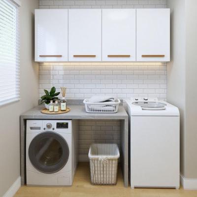 Lavanderia Modulada Guarapari 4 Portas 2 Prateleiras MDP 160CM Branco