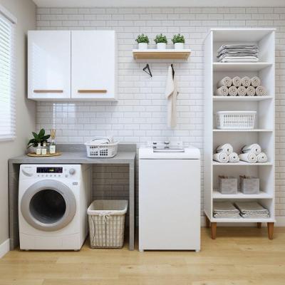 Lavanderia Modulada Belém 2 Portas 6 Prateleiras MDP 140CM Branco