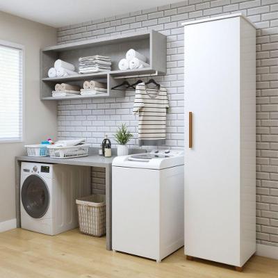 Lavanderia Modulada Florianopolis 1 Porta 4 Prateleiras MDP 40CM Branco Kaiki
