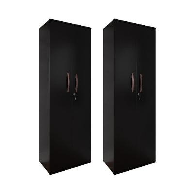 Kit 2 Armário Organizador Multiuso Kiev 2 Portas 5 Prateleiras MDP 61,5CM Preto