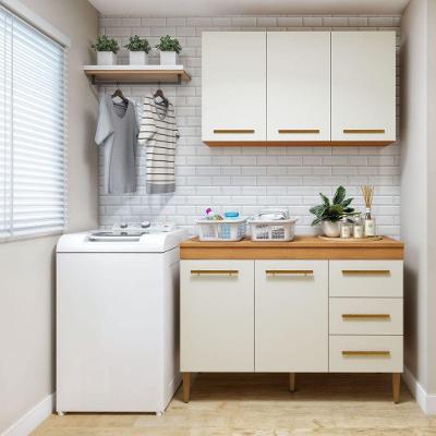 Lavanderia Modulada Brasilia 5 Portas 2 Prateleiras MDP 120CM Off White