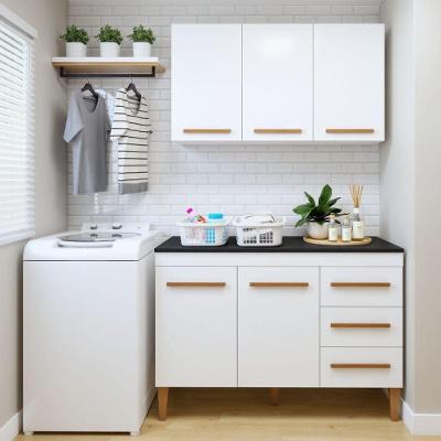 Lavanderia Modulada Brasilia 5 Portas 2 Prateleiras MDP 120CM Branco