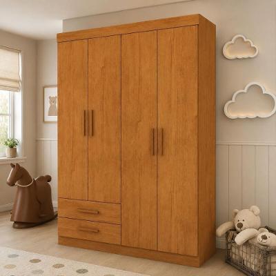 Guarda Roupa Infantil CR35558 4 Portas Bater 2 Gavetas MDP Madeirado Multimóveis 118,5CM