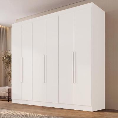 Guarda Roupa Casal CRSAL 6 Portas de Bater 2 Gavetas MDP Branco Multimóveis 177CM