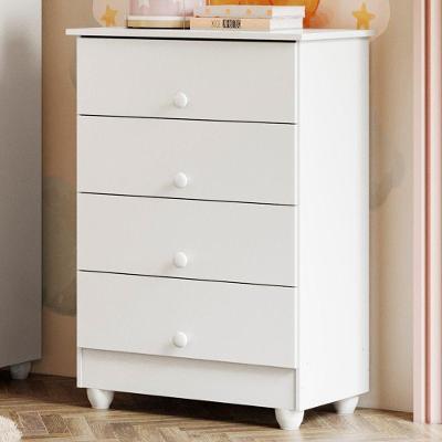Cômoda Infantil Soft Life 4 Gavetas MDF Puxador PVC Branco Tigus Móveis