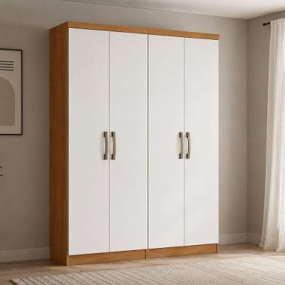 Conjunto 2 Armários Multiuso Margarida 4 Portas 12 Prateleiras 122CM Cinza Móveis Henn