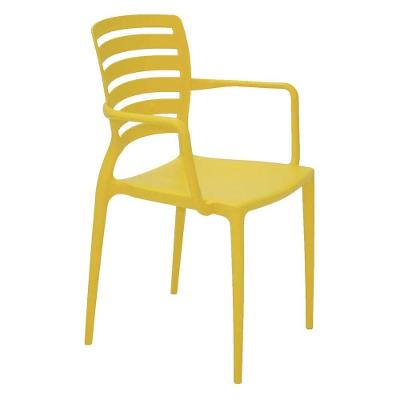 Cadeira Sofia com Braço Estrutura em Plástico Assento Fixo Empilhável Amarelo Tramontina