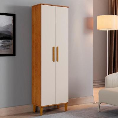 Armário Multiuso Goiania 2 Portas 5 Prateleiras MDP 60CM Off White Kaiki