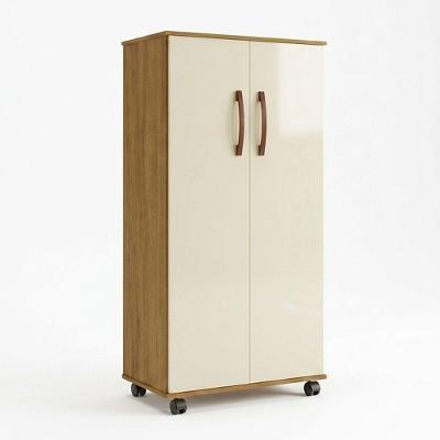 Armário Multiuso Nara 2 Portas 3 Prateleiras MDP 61CM Amêndoa Loja Doce Lar