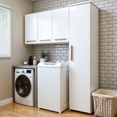 Armário Multiuso e Aéreo Jundiaí 1 Porta 5 Prateleiras MDP 160CM Branco