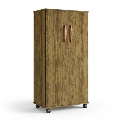 Armário Multiuso Nara 2 Portas 3 Prateleiras MDP 61CM Amêndoa