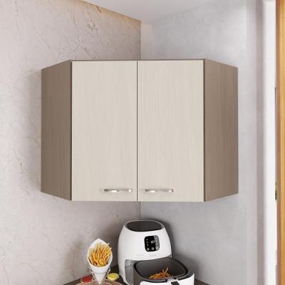 Armário Aéreo de Canto Modulado Paris 75CM 2 Portas Nogal-Salinas Fidelitá Móveis
