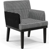 Kit 04 Poltronas Base Preto Suede Pied Poule Preto - 9