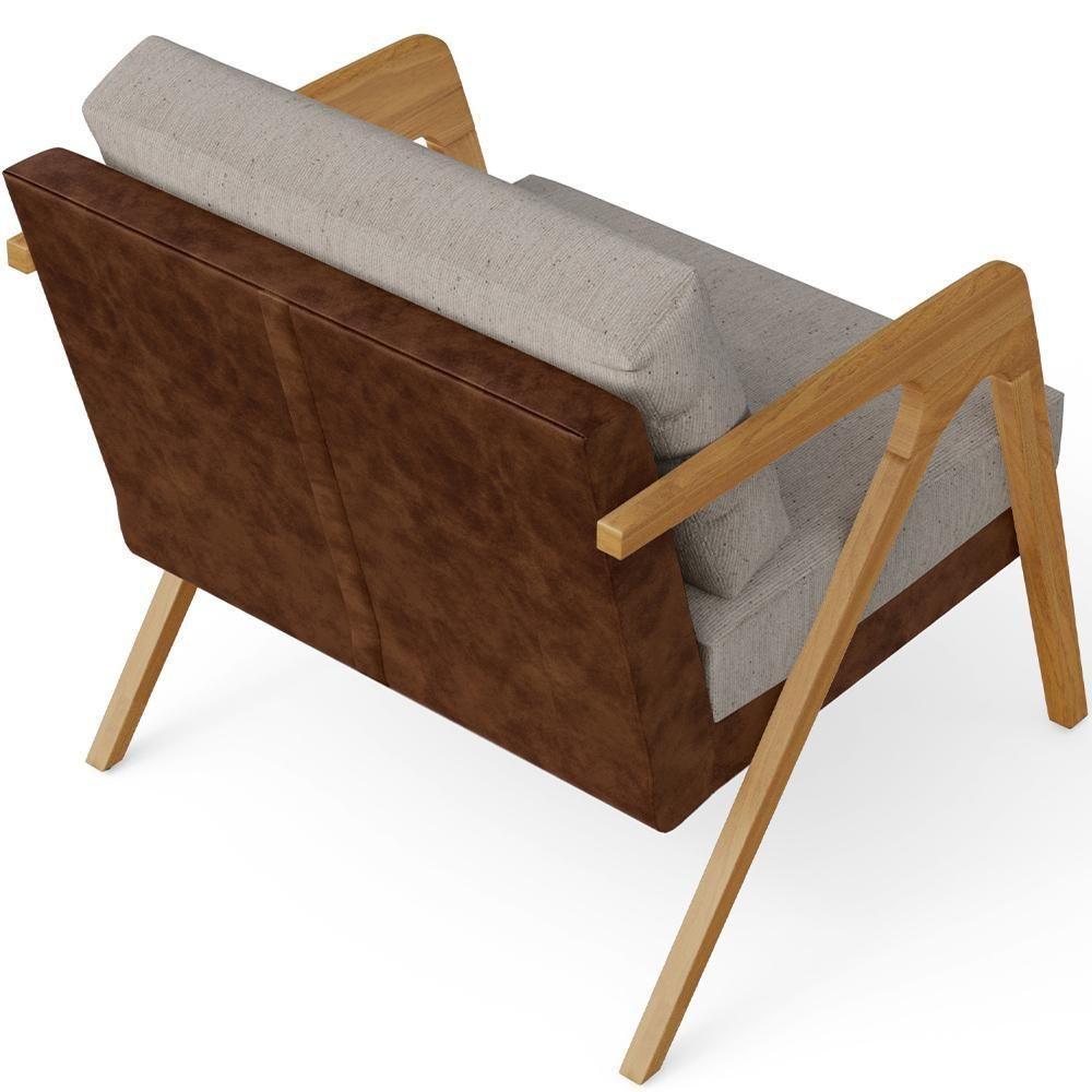 Kit 04 Poltronas Pietra L02 Couríssimo Marrom Linho Bege - 2