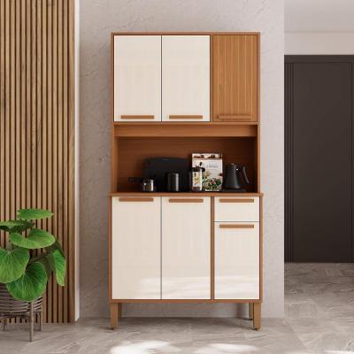 Cozinha Compacta Bari 6 Portas 1 Gaveta MDF-MDP 90CM Freijó e Off-White Fidelita Móveis