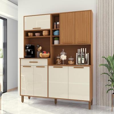 Cozinha Compacta Amsterdã 7 Portas 1 Gaveta MDF-MDP 160CM Freijó-Off-White