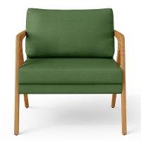 Kit 04 Poltronas Com Estrutura Madeira L02 Facto Verde Musgo - 10