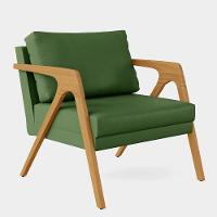 Kit 04 Poltronas Com Estrutura Madeira L02 Facto Verde Musgo - 19