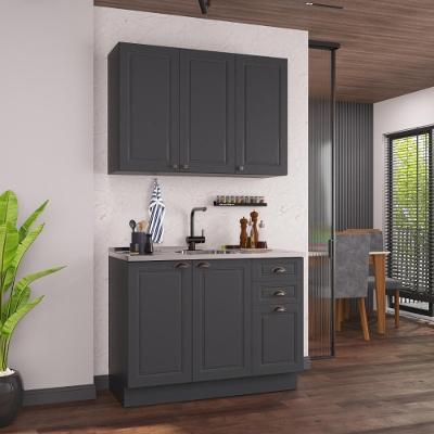 Armário de Cozinha Modulada Compacta Nara 6 Portas 2 Gavetas MDF 120CM Fidelita Móveis