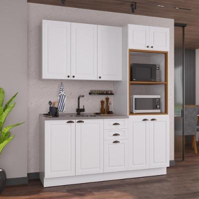 Armário de Cozinha Modulada Compacta Nara 10 Portas 2 Gavetas MDF Branco Fidelita Móveis