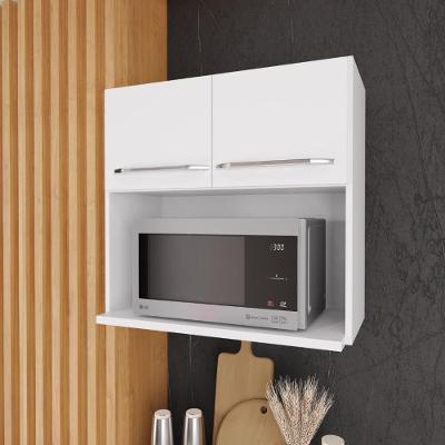 Armário Aéreo para Micro-ondas Viena 70CM 2 Portas Branco Fidelita Móveis