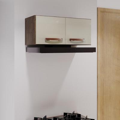 Armário Aéreo para Geladeira Lisboa 2 Portas MDP 70CM Noce-off-white Fidelita Móveis