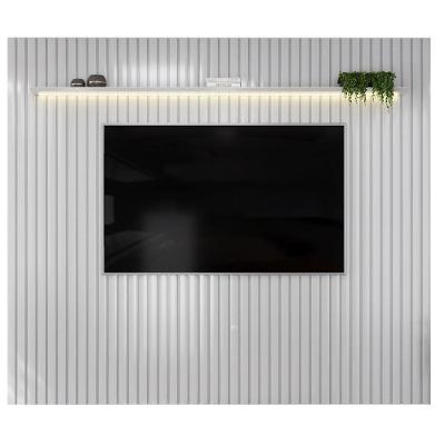Painel para TV Trento 275 Ripado Bali 75 Polegadas MDF LED Amadeirado DJ Móveis