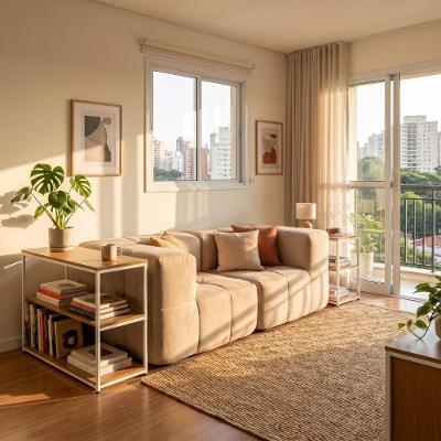 Sofá Modular Boucle Capuccino 2 Lugares 172CM Bege Kappesberg