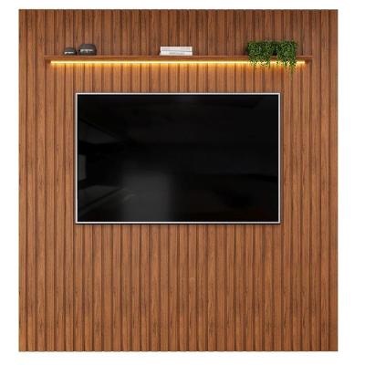 Painel para TV Trento 223 Ripado Freijó 223CM MDF com LED Amadeirado DJ Móveis