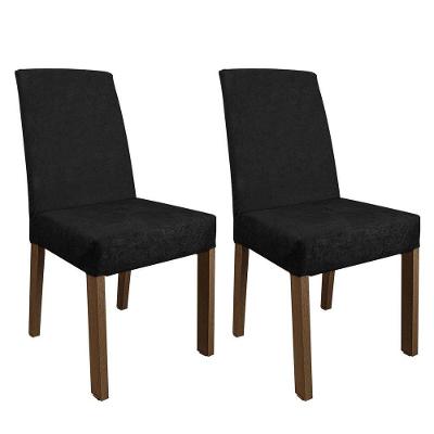 Kit 2 Cadeiras de Jantar 4255 Estrutura MDF-MDP Estofadas Suede Oxford Rustic Marrom Madesa