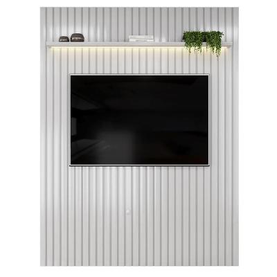 Painel para TV Trento 183 65 Polegadas MDF Ripado Bali com LED Amadeirado DJ Móveis