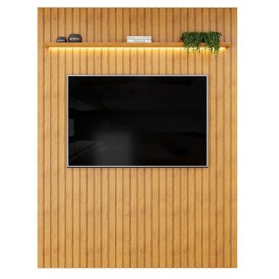 Painel para TV Trento 183 65 Polegadas 183CM MDF Ripado Cedro com LED DJ Móveis