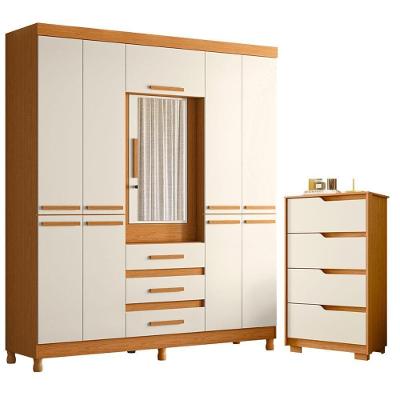 Guarda Roupa Casal New Fusion 10 Portas Basculante MDF MDP Cinamomo Off White Albatroz Móveis