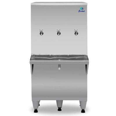 Bebedouro Industrial de Coluna RA10 Natural e Gelada 3 Torneiras 100L Inox 220V Frisbel