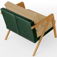 Kit 03 Poltronas Facto Verde Musgo Linho Bege Escuro - 2