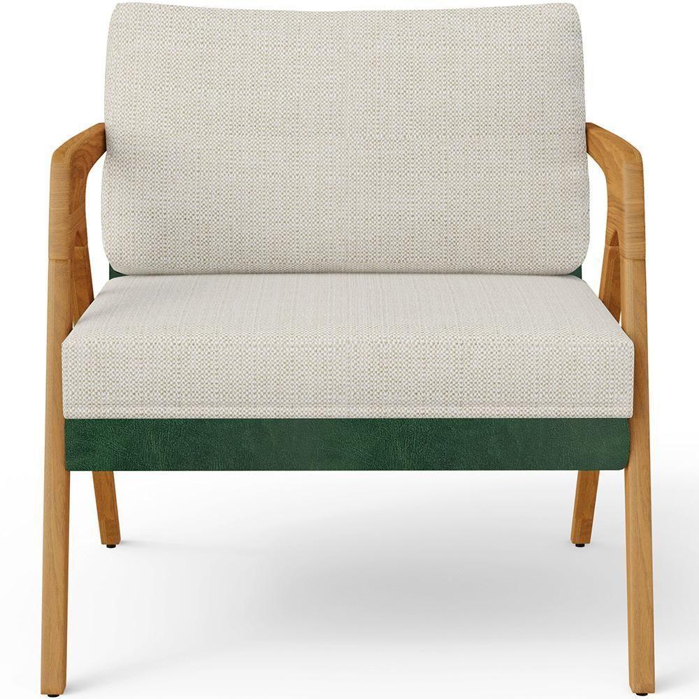 Kit 03 Poltronas Sala L02 Facto Verde Musgo Linho Champagne - 4