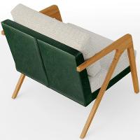 Kit 03 Poltronas Sala L02 Facto Verde Musgo Linho Champagne - 2