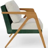 Kit 03 Poltronas Sala L02 Facto Verde Musgo Linho Champagne - 3