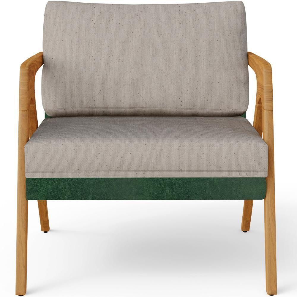 Kit 03 Poltronas Sala L02 Facto Verde Musgo Linho Bege - 6