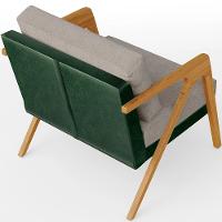 Kit 03 Poltronas Sala L02 Facto Verde Musgo Linho Bege - 2