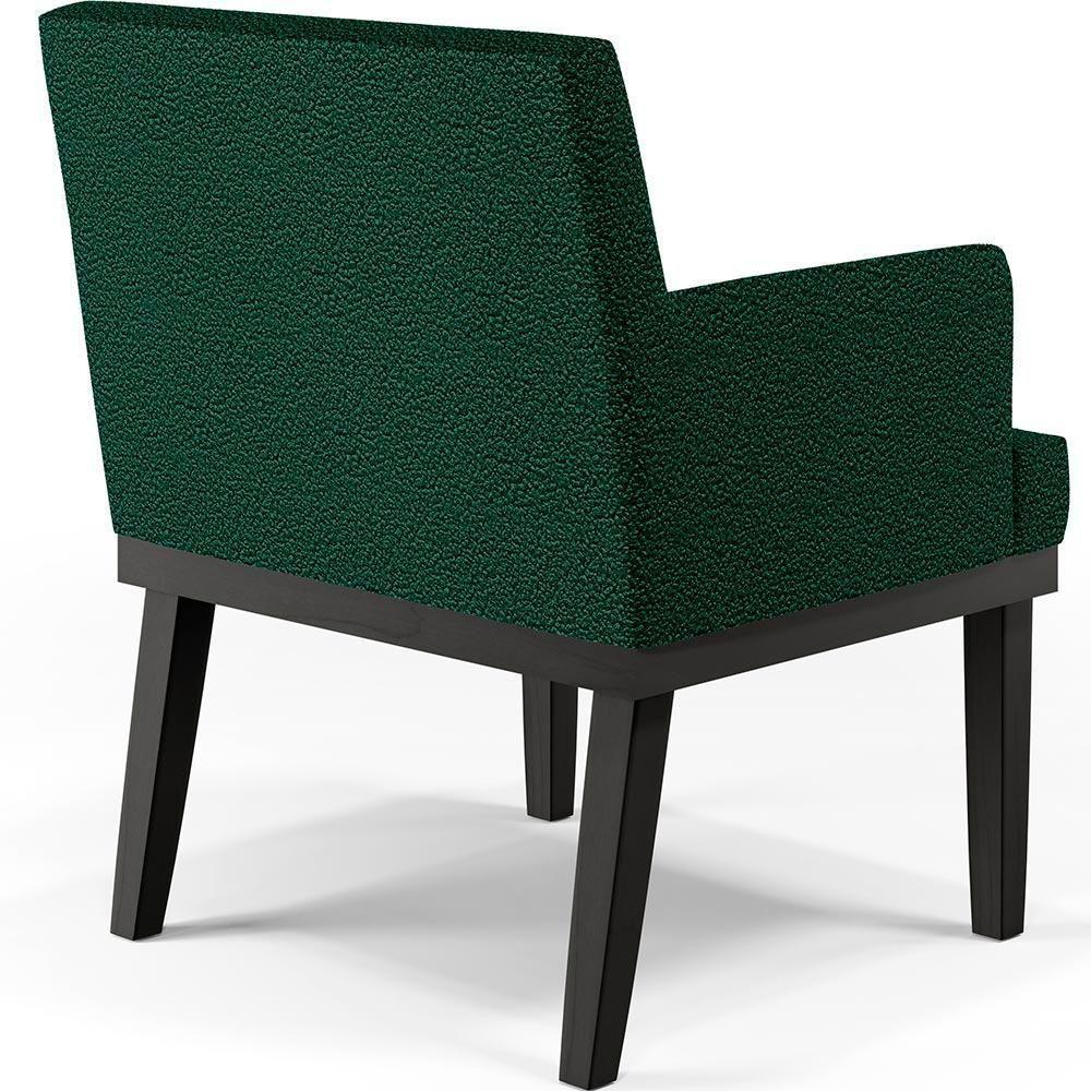 Kit 03 Poltronas Base Preto Beatriz W01 Bouclê Verde - 3