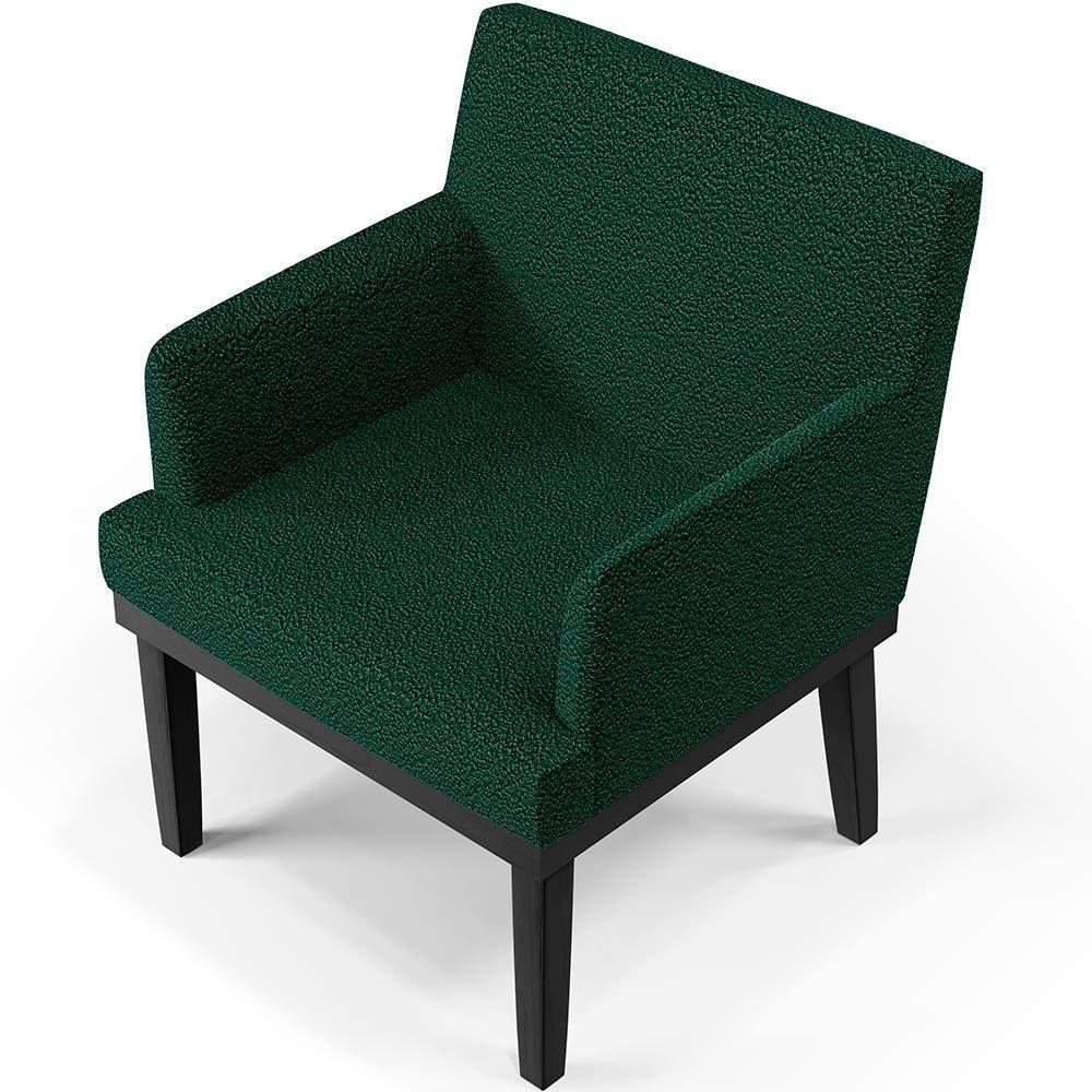 Kit 03 Poltronas Base Preto Beatriz W01 Bouclê Verde - 4