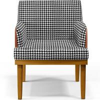 Kit 03 Poltronas Base Mel Suede Pied Poule Couríssimo Camel - 9