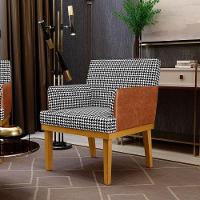 Kit 03 Poltronas Base Mel Suede Pied Poule Couríssimo Camel - 17