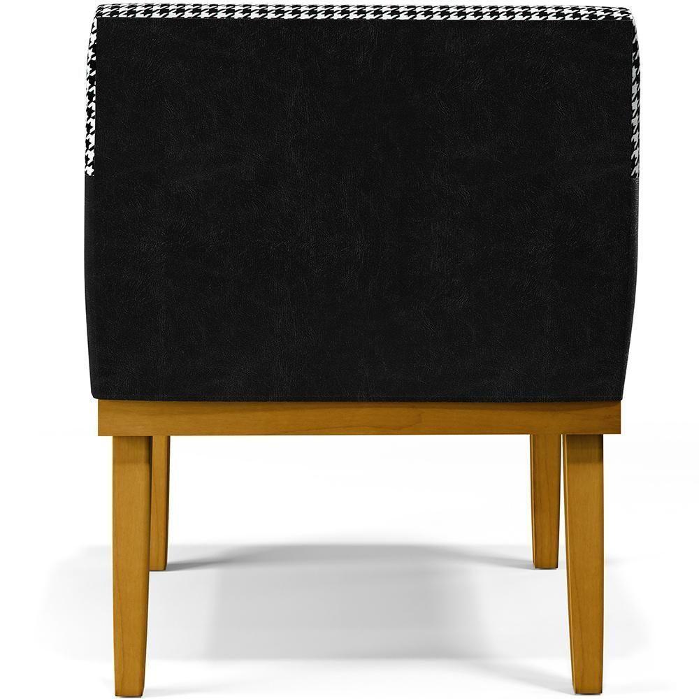 Kit 03 Poltronas Base Mel Suede Pied Poule Couríssimo Preto - 2