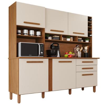 Cozinha Completa Amanda 6 Portas 2 Gavetas MDF-MDP 182CM Cinamomo Arenas Tudo de Móveis