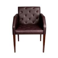 Kit 2 Poltronas Decorativa Nina Em Tecido Sintético Costura Capitonê - Marrom - Cor: Marrom - 4