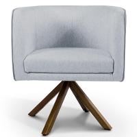 Kit 2 Poltronas Base Madeira Betina C-315 Linho Cinza - 4